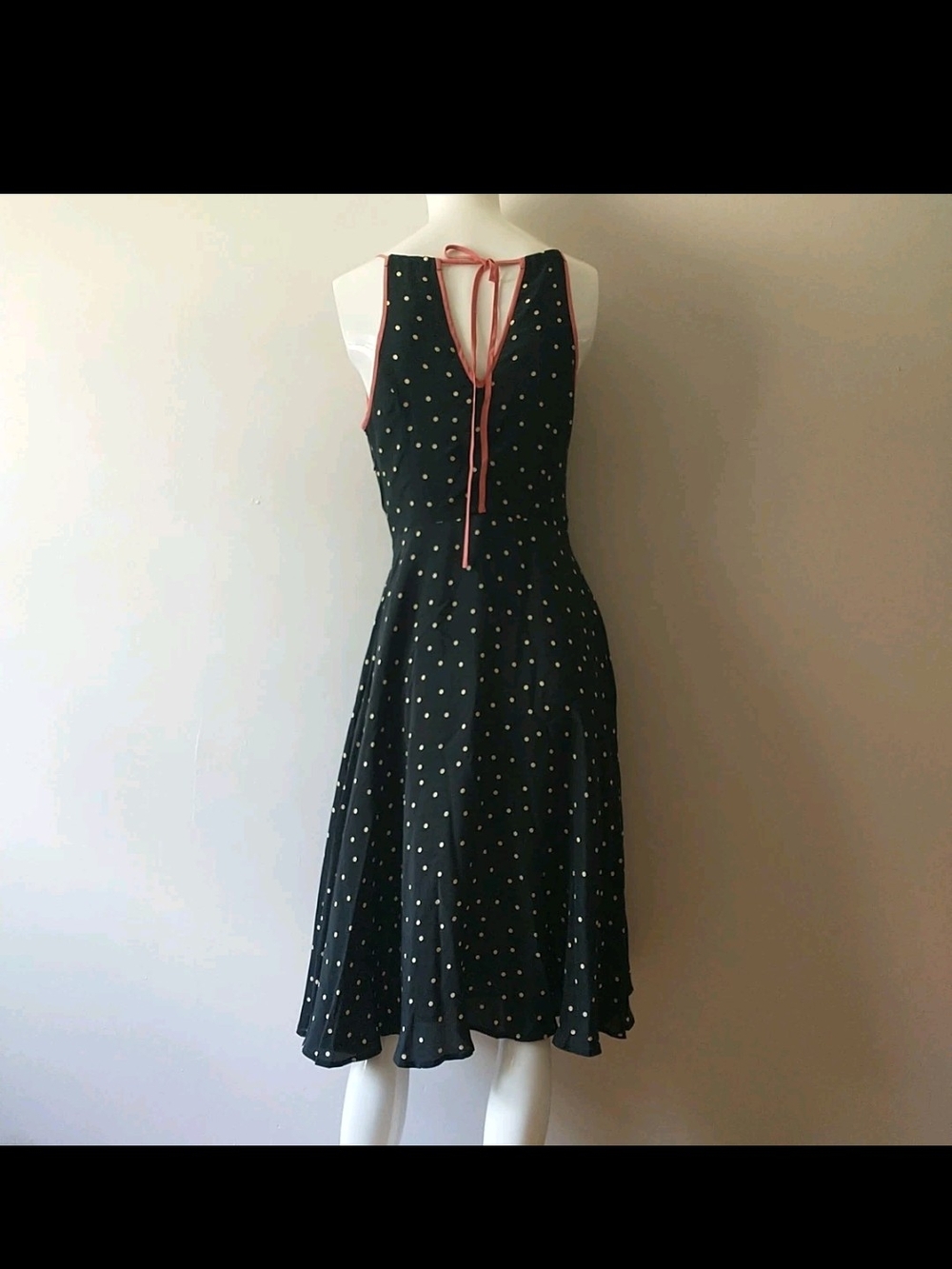 Girls from Savoy Gull Wing Dress Black Silk Rockabilly Pinup - Picture 7 of 11